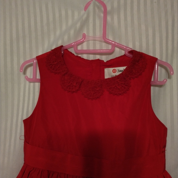 Jason Wu Neiman Marcus Lace Trim Dress Red 3T - Picture 6 of 11